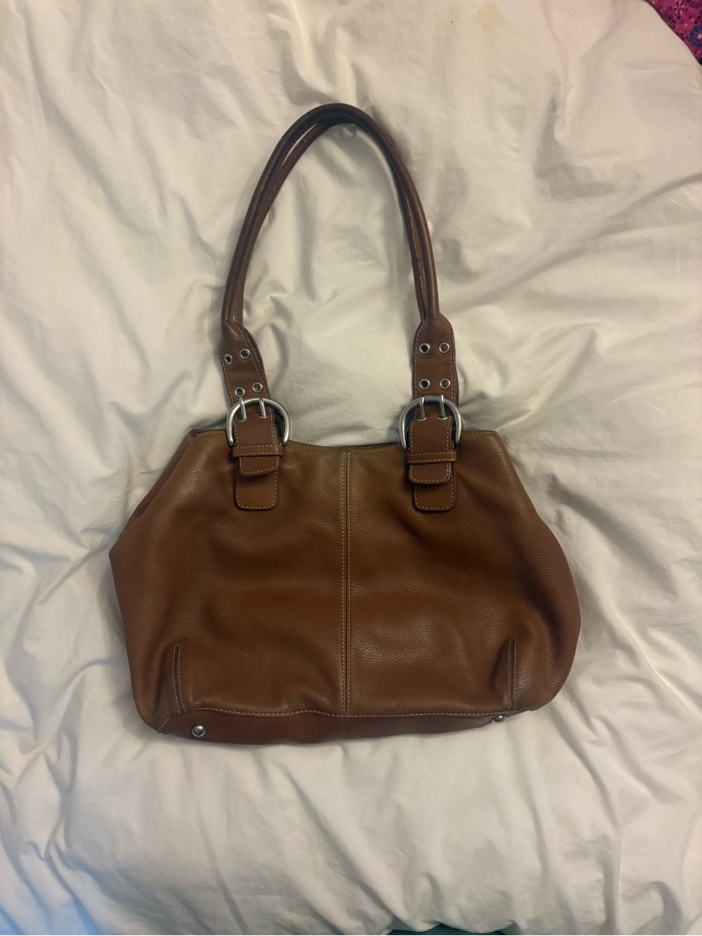 Tignatello Vintage Shoulder Bag Handbag in Warm Brown Leather